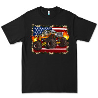Black american flag monster truck Premium Tee - Artiststas
