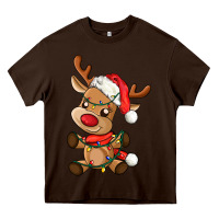 Chocolate Brown baby christmas reindeer Heavy Core Tee - AdoDesignShop