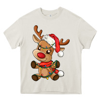 Cream baby christmas reindeer Heavy Core Tee - AdoDesignShop