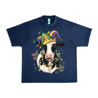 Navy mardi gras cow Urban Heavy Tee - MaliasSmallBusiness