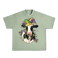 Oil Green mardi gras cow Urban Heavy Tee - MaliasSmallBusiness
