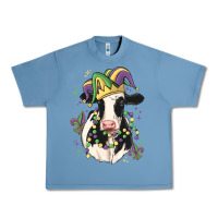 Pebble Blue mardi gras cow Urban Heavy Tee - MaliasSmallBusiness