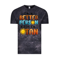 Cloud Black i'm better person when i'm tan Vintage Tee - MaliasSmallBusiness