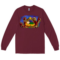 Burgundy baby jesus joy Long Sleeve Tee - MaliasSmallBusiness