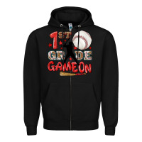 Black back to school 1st baseball game on Zipper Hoodie - NancyCooperArtShop