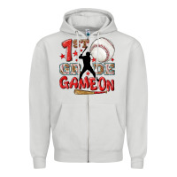 Dove Grey back to school 1st baseball game on Zipper Hoodie - NancyCooperArtShop