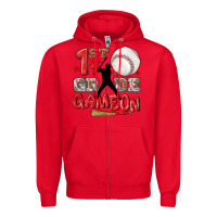Red back to school 1st baseball game on Zipper Hoodie - NancyCooperArtShop