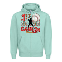 Seafoam back to school 1st baseball game on Zipper Hoodie - NancyCooperArtShop
