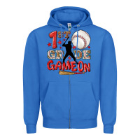 True Royal back to school 1st baseball game on Zipper Hoodie - NancyCooperArtShop