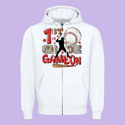 Back To School 1st Baseball Game On Zipper Hoodie Designed By Nancycooperartshop