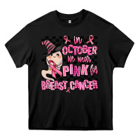 Black in october we wear pink for breast cancer Heavy Core Tee - AdoDesignShop