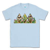 Dusty Blue cactus cowhide serape Classic Tee - JahusDesignShop