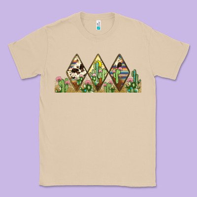 Cactus Cowhide Serape Classic Tee Designed By Jahusdesignshop