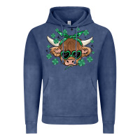 Vintage Denim st patrick's day cow Vintage Hoodie - MaliasSmallBusiness