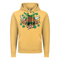 Vintage Mustard st patrick's day cow Vintage Hoodie - MaliasSmallBusiness