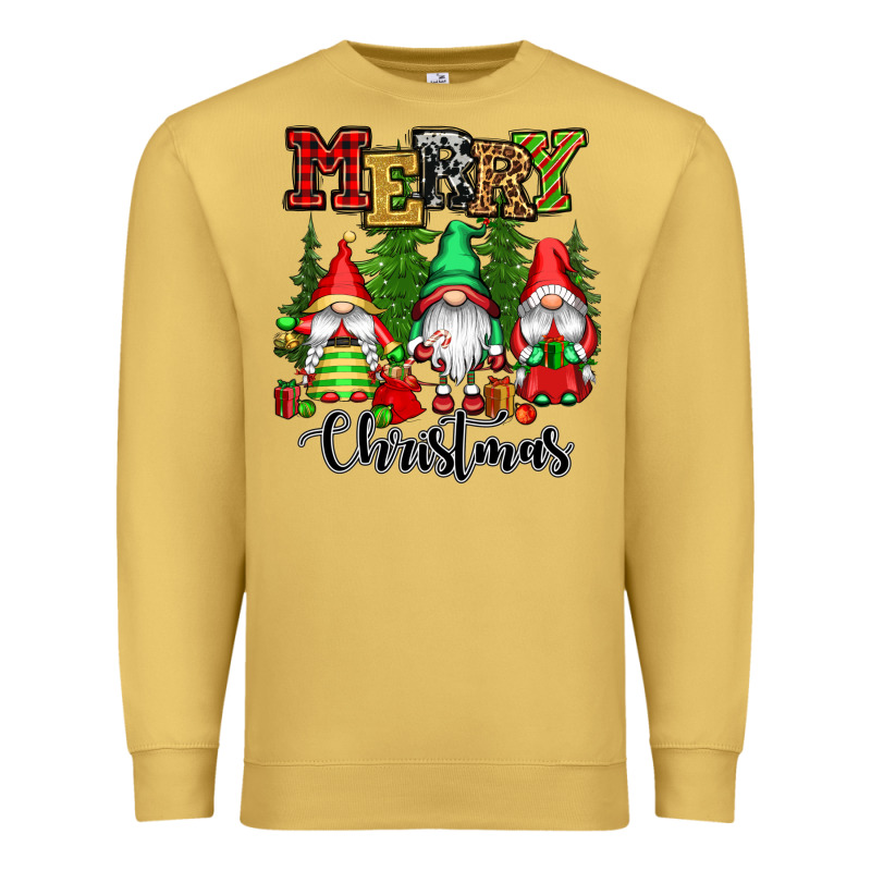 Merry Christmas Gnomes Premium Sweatshirt by CowGirlArtShop | Teevron
