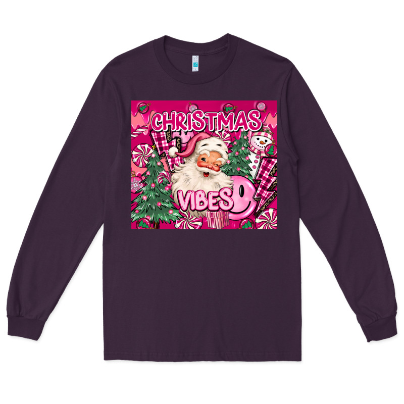 Pink Christmas Vibes Long Sleeve Tee by MaliasSmallBusiness | Teevron