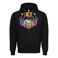 Black Salty soul Zipper Hoodie - NancyCooperArtShop
