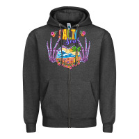 Charcoal Heather Salty soul Zipper Hoodie - NancyCooperArtShop