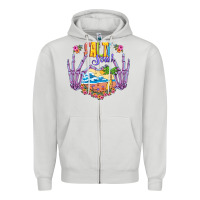 Dove Grey Salty soul Zipper Hoodie - NancyCooperArtShop