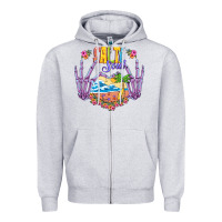 Heather Grey Salty soul Zipper Hoodie - NancyCooperArtShop