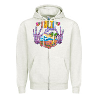 Oatmeal Heather Salty soul Zipper Hoodie - NancyCooperArtShop