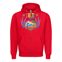 Red Salty soul Zipper Hoodie - NancyCooperArtShop