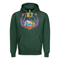 Sports Green Salty soul Zipper Hoodie - NancyCooperArtShop
