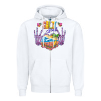 White Salty soul Zipper Hoodie - NancyCooperArtShop