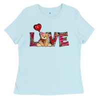 Baby Blue valentines day tedybear love Ladies Tee - RanaPortraitStore