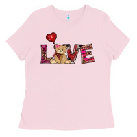 Bubblegum Pink valentines day tedybear love Ladies Tee - RanaPortraitStore