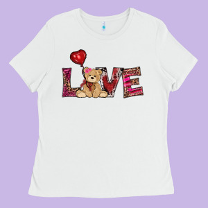 Valentines Day Tedybear Love Ladies Tee Designed By Ranaportraitstore