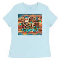 Baby Blue coffee teach repeat Ladies Tee - JahusDesignShop