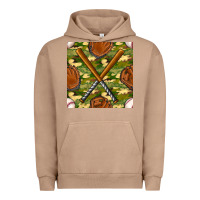 Baseball Bat And Gloves With Camouflage Seamless Pattern Urban Hoodie | Teevron