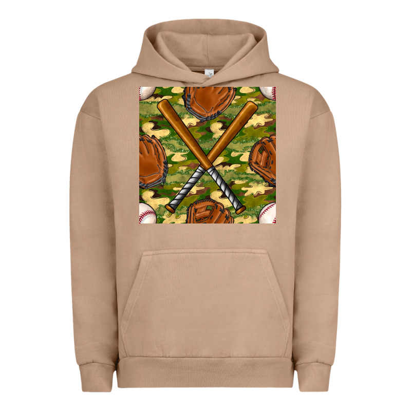 Baseball Bat And Gloves With Camouflage Seamless Pattern Urban Hoodie by BundleAndBundleShop | Teevron