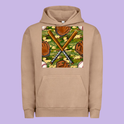 Baseball Bat And Gloves With Camouflage Seamless Pattern Urban Hoodie Designed By Bundleandbundleshop
