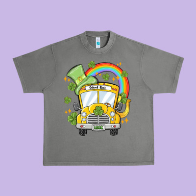 St. Patrick's Day School Bus Urban Heavy Tee Designed By Maliassmallbusiness