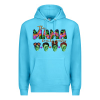Ocean Blue personalized this mama loves her monsters Premium Hoodie - CowGirlArtShop
