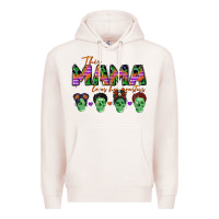 Pale Pink personalized this mama loves her monsters Premium Hoodie - CowGirlArtShop