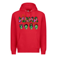 Red personalized this mama loves her monsters Premium Hoodie - CowGirlArtShop