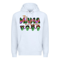 White personalized this mama loves her monsters Premium Hoodie - CowGirlArtShop