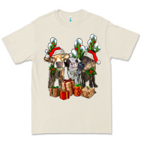 Bone western christmas cows and cactuses Premium Tee - AdoDesignShop