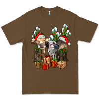 Cacao western christmas cows and cactuses Premium Tee - AdoDesignShop