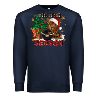 Navy tis the season Premium Sweatshirt - CowGirlArtShop