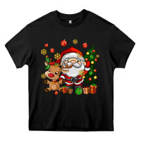 Black santa and reindeer Heavy Core Tee - AdoDesignShop