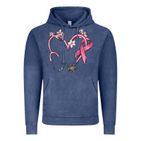 Vintage Denim stethoscope nurse medical breast cancer awareness Vintage Hoodie - MaliasSmallBusiness