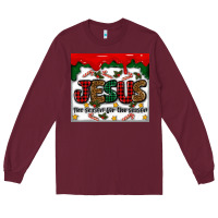 Burgundy jesus the reason for the season Long Sleeve Tee - MaliasSmallBusiness