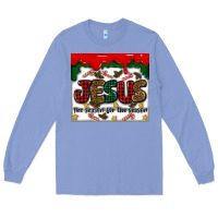 Colony Blue jesus the reason for the season Long Sleeve Tee - MaliasSmallBusiness