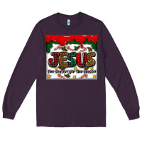 Plum jesus the reason for the season Long Sleeve Tee - MaliasSmallBusiness