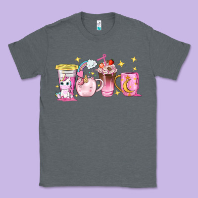 Unicorn Coffee Cups Classic Tee Designed By Nancycooperartshop